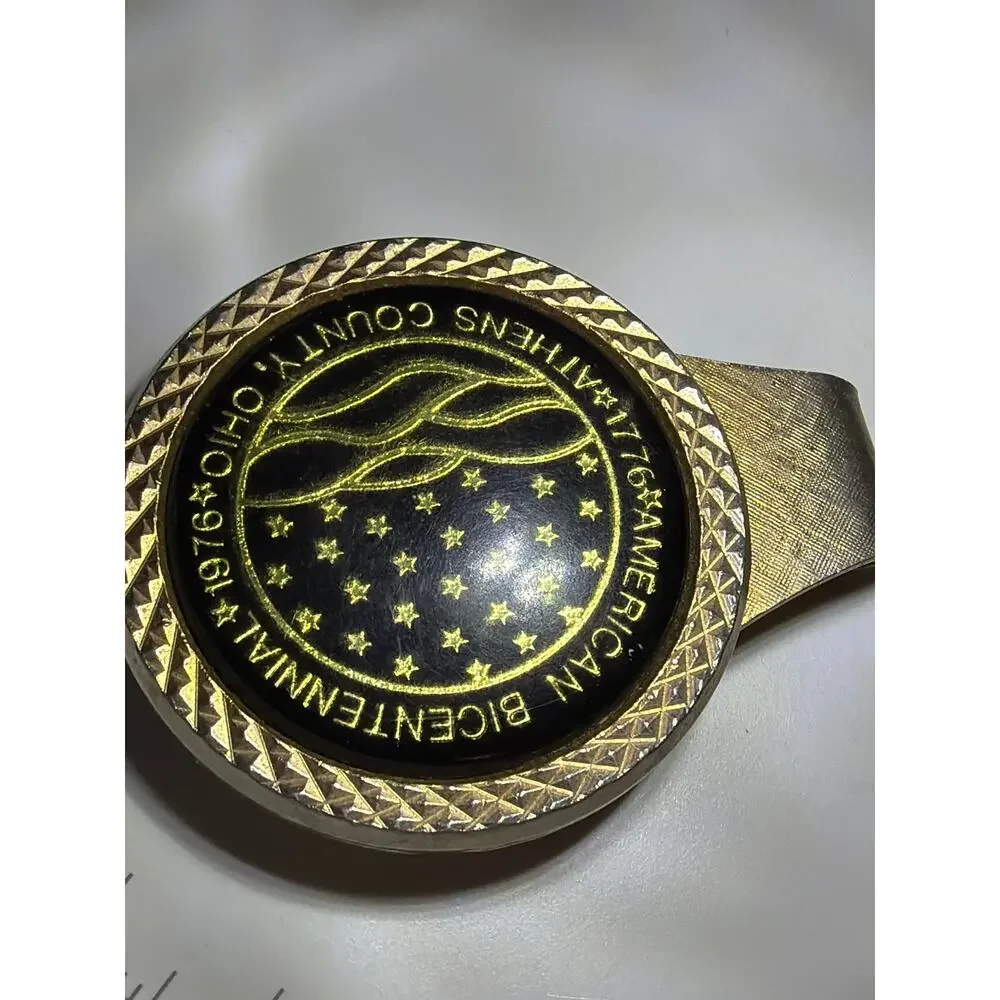 1976 American Bicentennial Athens County Ohio Vintage Metal Money Clip USA